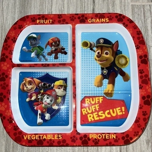 Kids plasticware, plates, forks, spoons. Construction, Cars, Paw Patrol - Picture 5 of 11